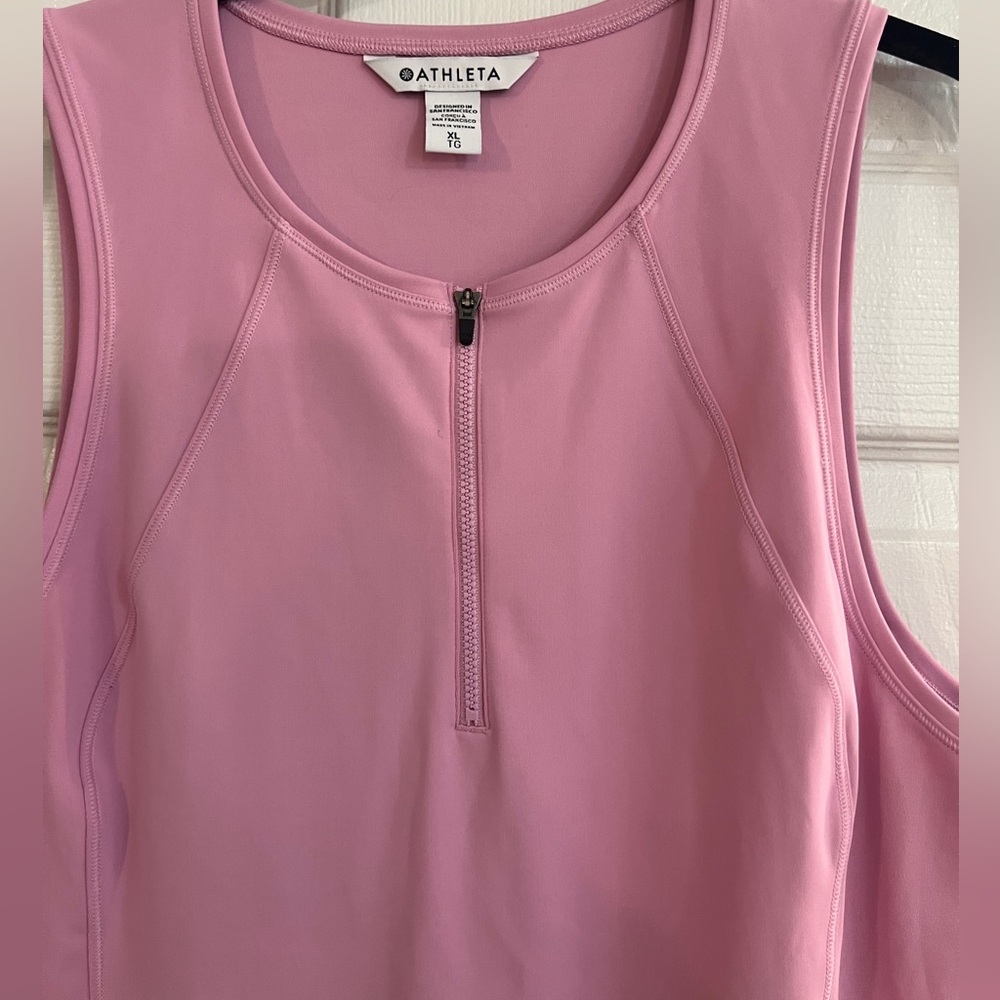 Athleta 'Ace' Pink Zip Front Tennis Dress - Women's XL - Picture 7 of 8